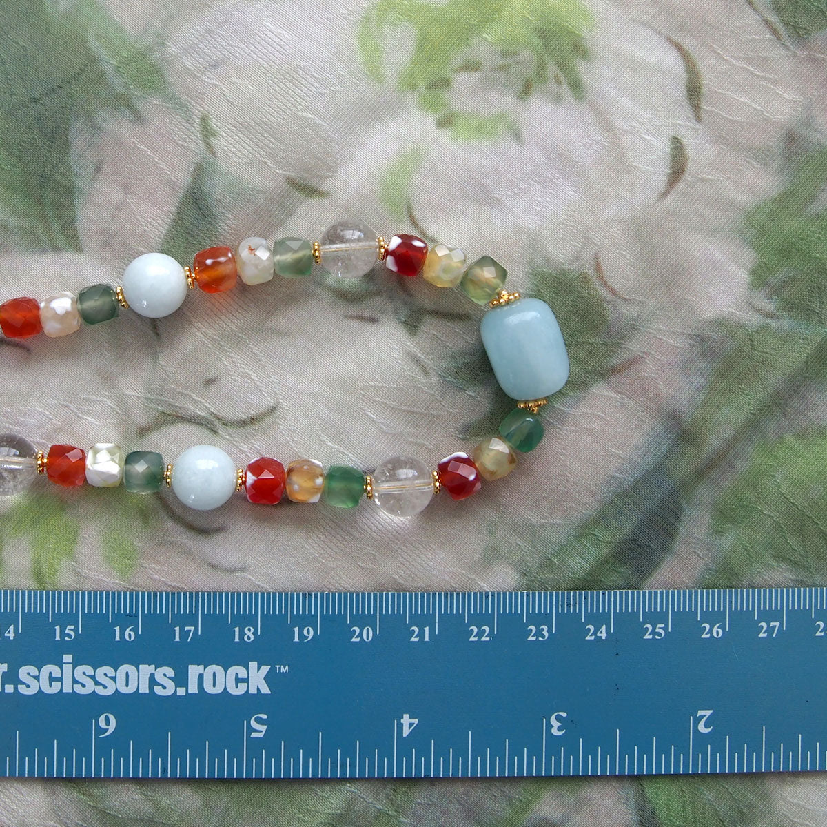 Beryl, Rock crystal, Agate Necklace- The Young at Heart