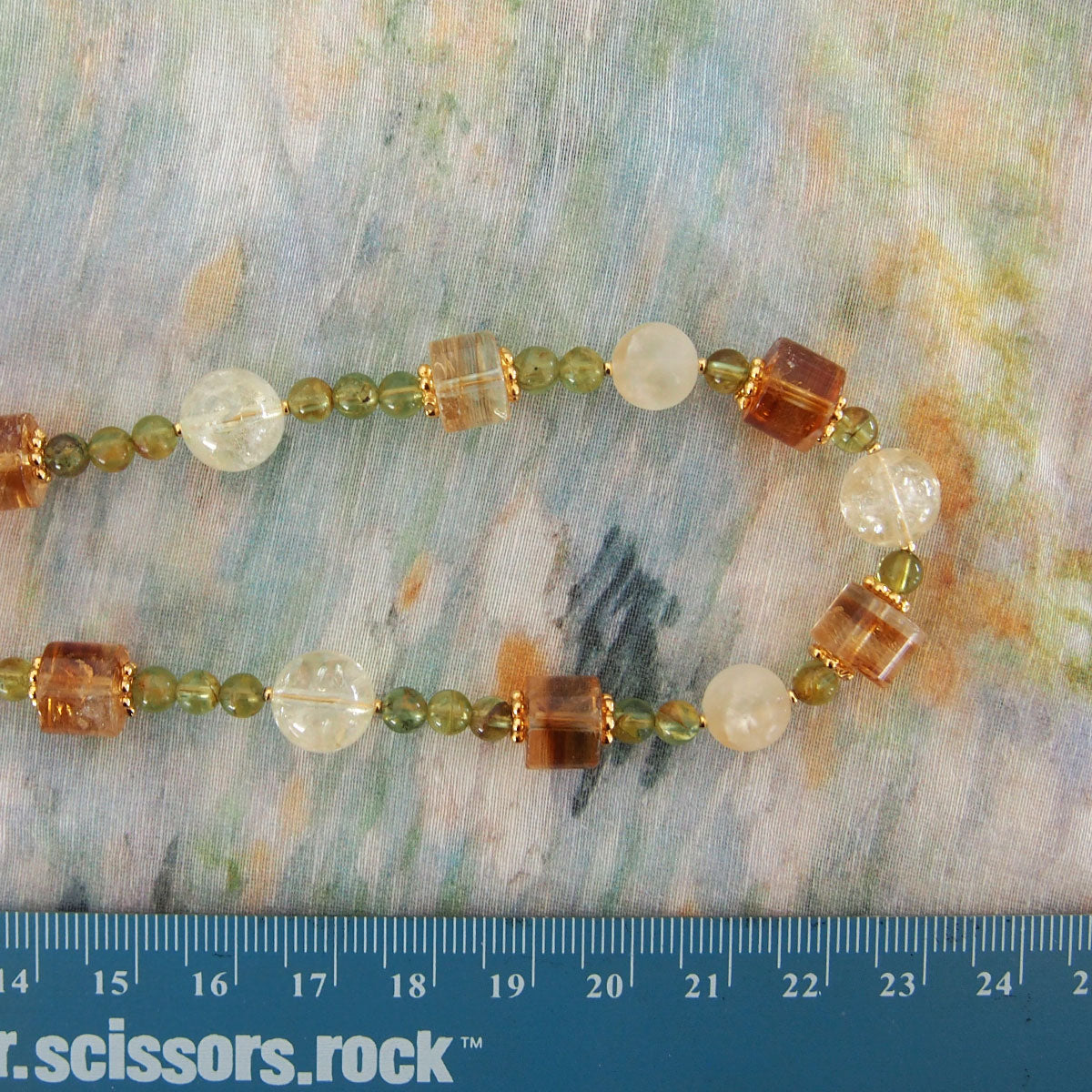 Citrine, Garnet(Green) Necklace-Vitality