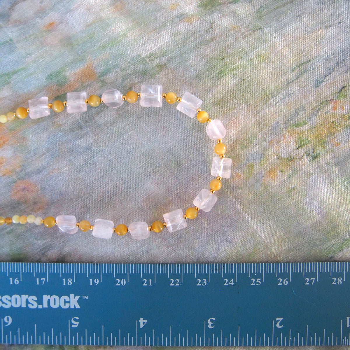 Rose Quartz, Tiger’s eye, Common Opal Necklace-Energy