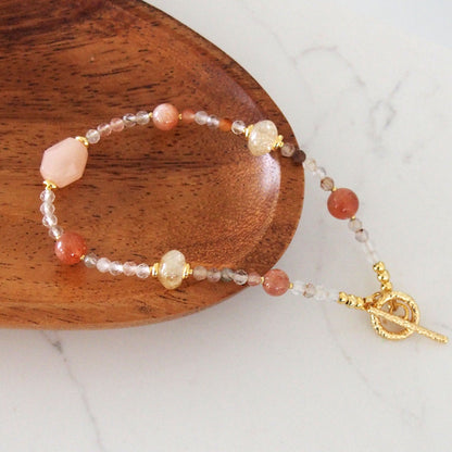 Aventurine, Citrine, Sunstone Bracelet- Sunset