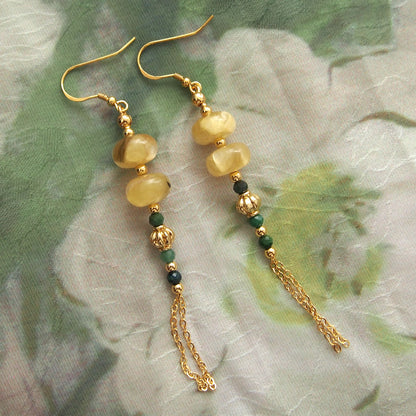 Lepidolite, Transvaal Jade Earrings- Vitality