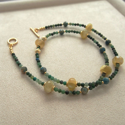 Lepidolite,  Apatite, Transvaal Jade Necklace- Vitality