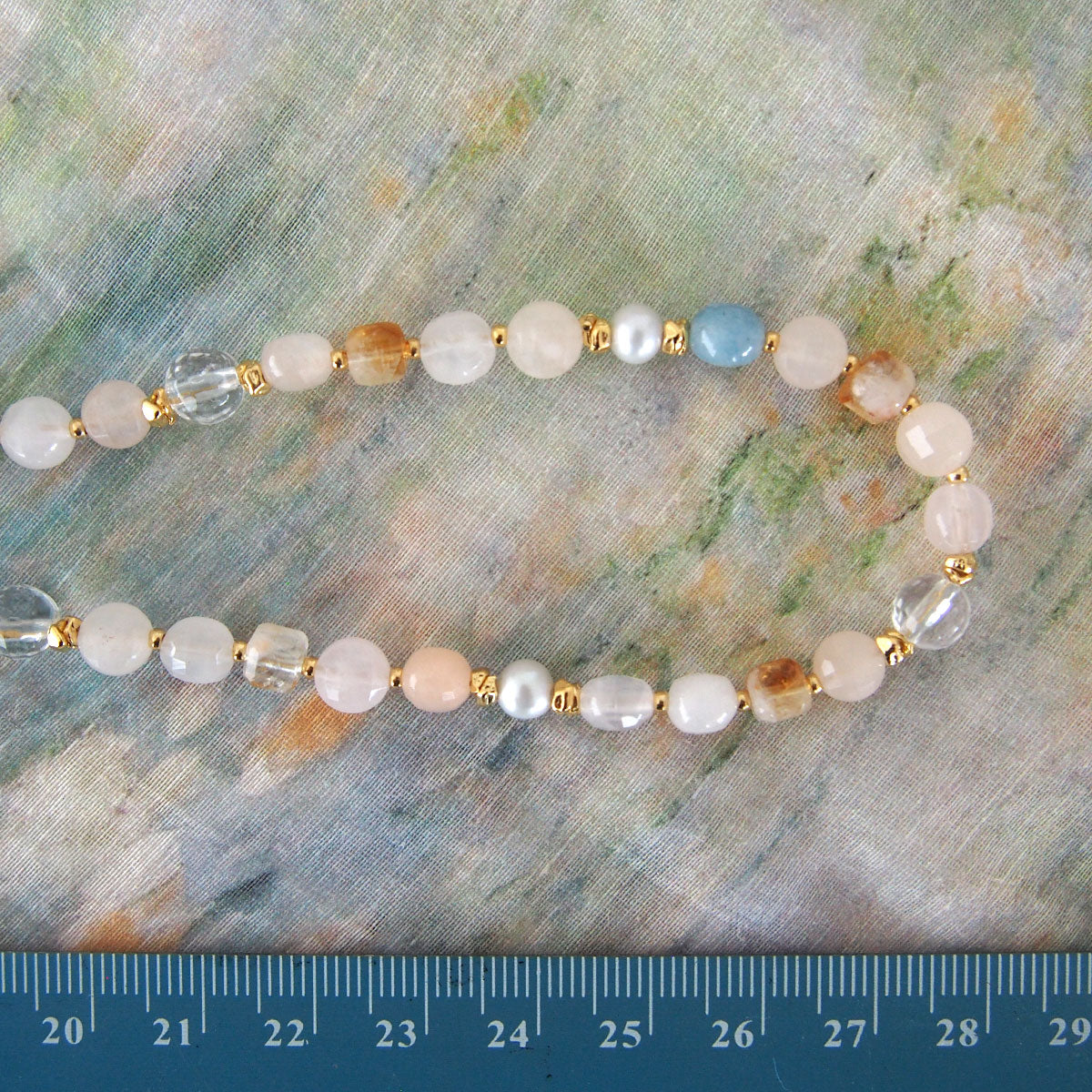 Rock Crystal, Beryl, Citrine, Pearls Necklace- Hope