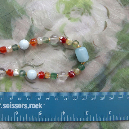 Beryl,  Rock crystal,  Agate Necklace- The Young at Heart