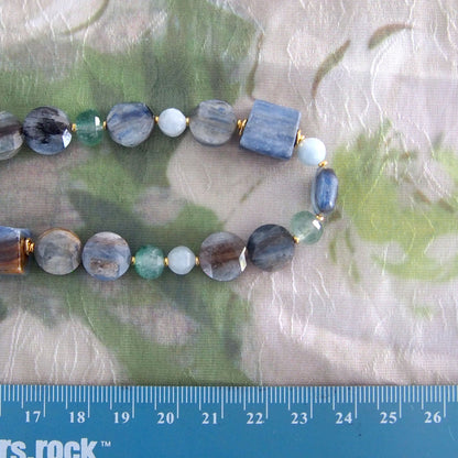 Kyanite, Aventurine, Beryl Necklace- Coastline