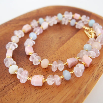 Rose Quartz, Common Opal(pink), Beryl Necklace- Awaiting