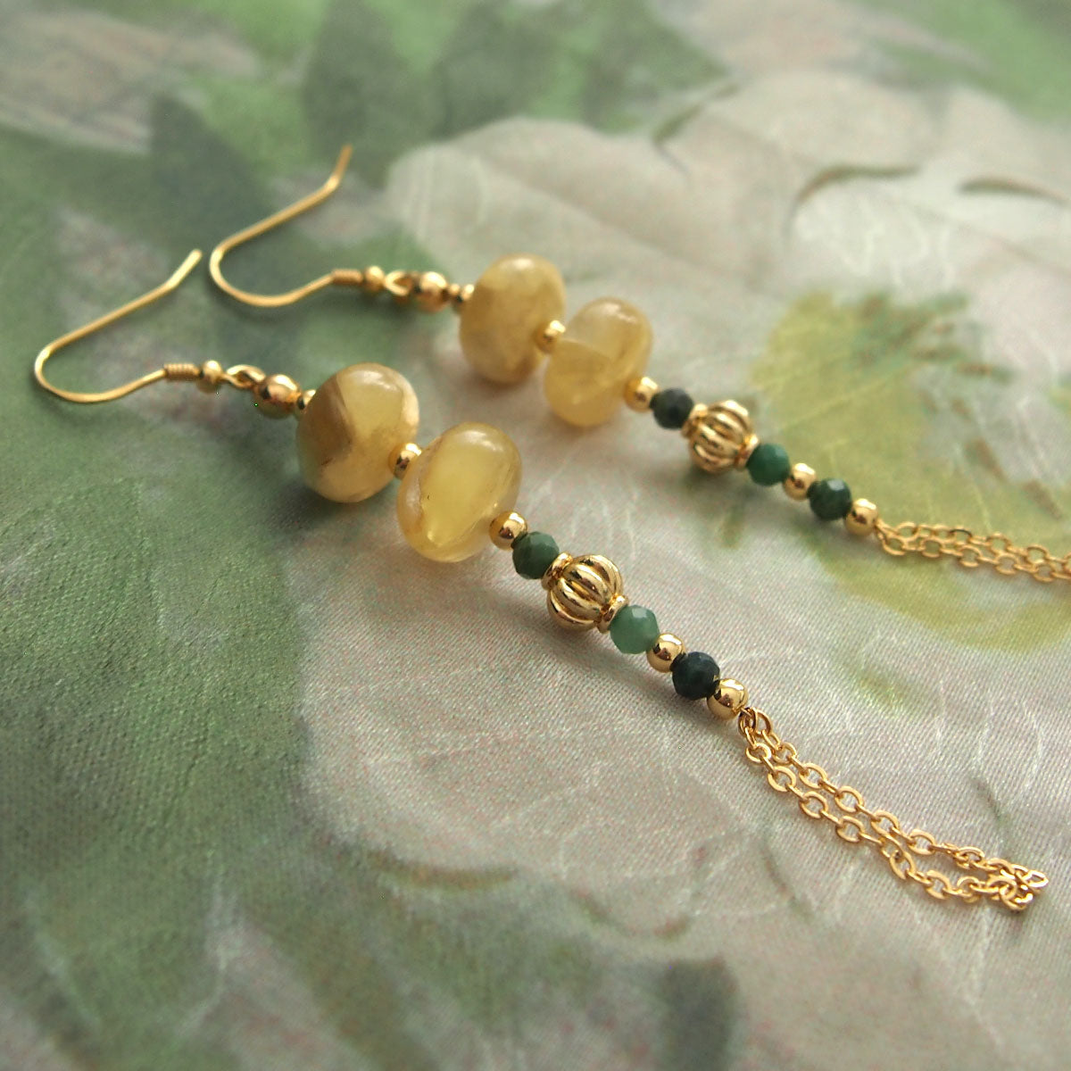 Lepidolite, Transvaal Jade Earrings- Vitality