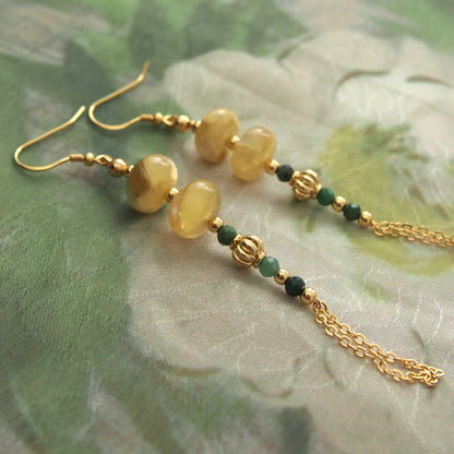 Lepidolite, Transvaal Jade Earrings- Vitality