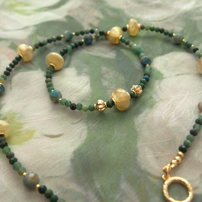Lepidolite,  Apatite, Transvaal Jade Necklace- Vitality