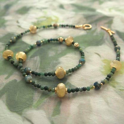 Lepidolite,  Apatite, Transvaal Jade Necklace- Vitality