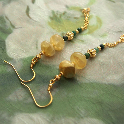 Lepidolite, Transvaal Jade Earrings- Vitality
