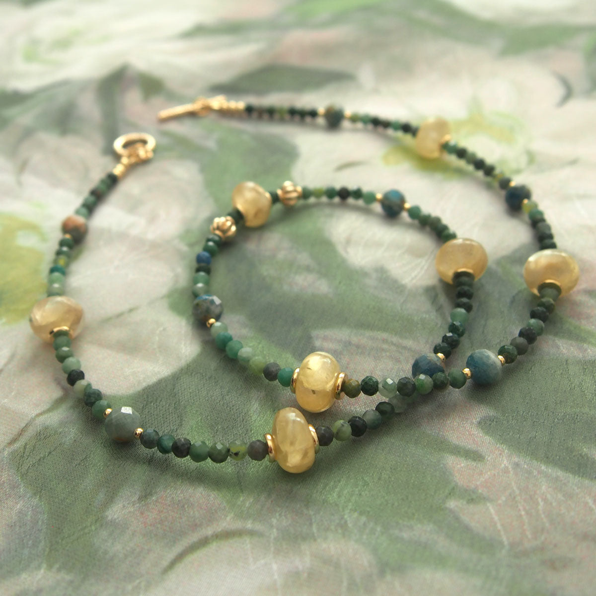 Lepidolite,  Apatite, Transvaal Jade Necklace- Vitality