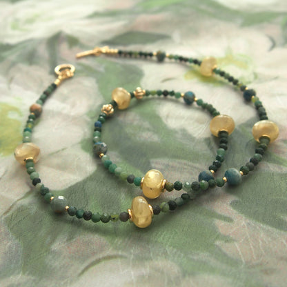 Lepidolite,  Apatite, Transvaal Jade Necklace- Vitality