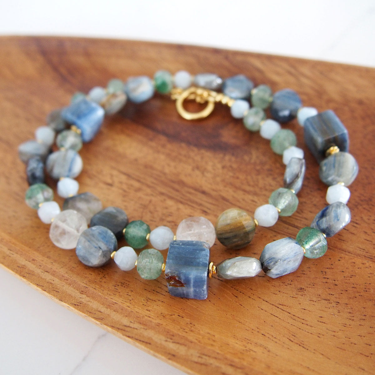 Kyanite, Aventurine, Beryl Necklace- Coastline
