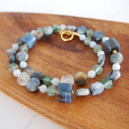 Kyanite, Aventurine, Beryl Necklace- Coastline