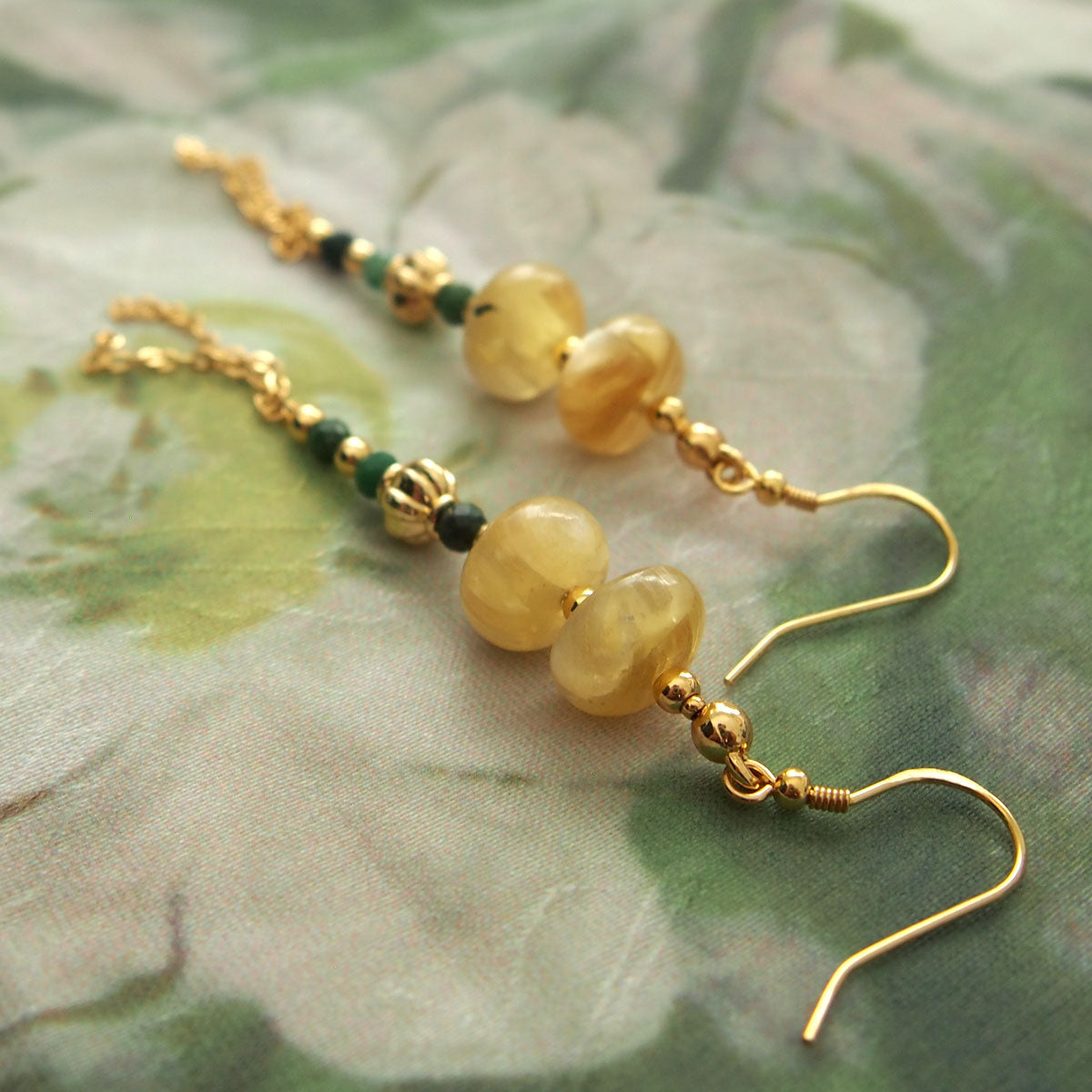 Lepidolite, Transvaal Jade Earrings- Vitality
