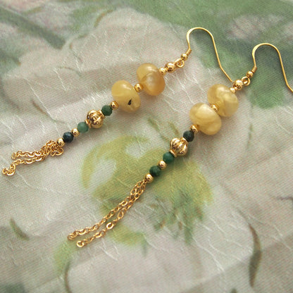 Lepidolite, Transvaal Jade Earrings- Vitality