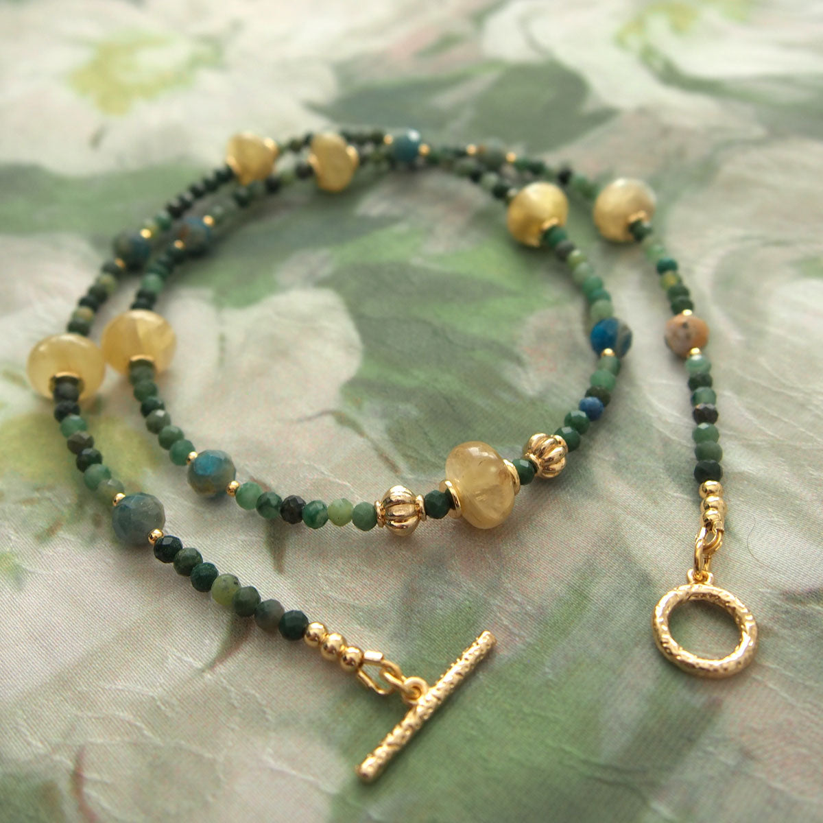 Lepidolite,  Apatite, Transvaal Jade Necklace- Vitality