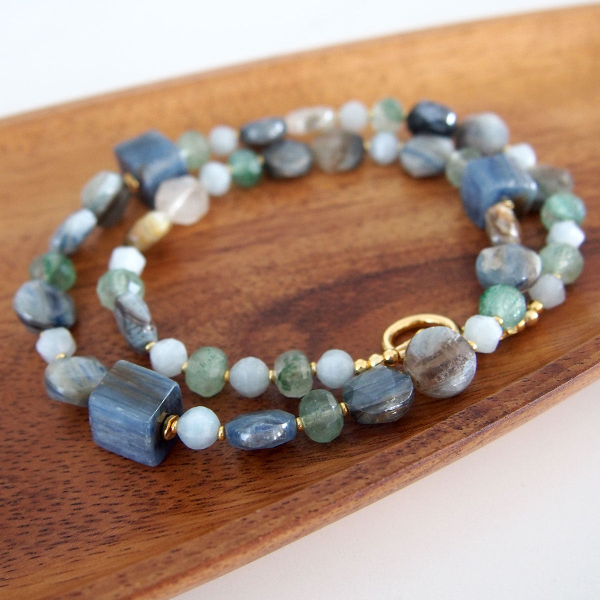 Kyanite, Aventurine, Beryl Necklace- Coastline