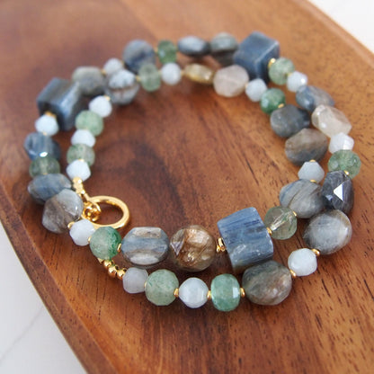 Kyanite, Aventurine, Beryl Necklace- Coastline