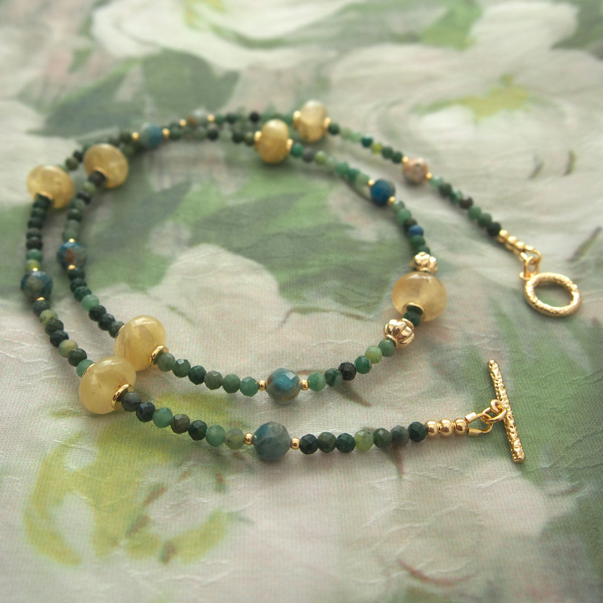 Lepidolite,  Apatite, Transvaal Jade Necklace- Vitality