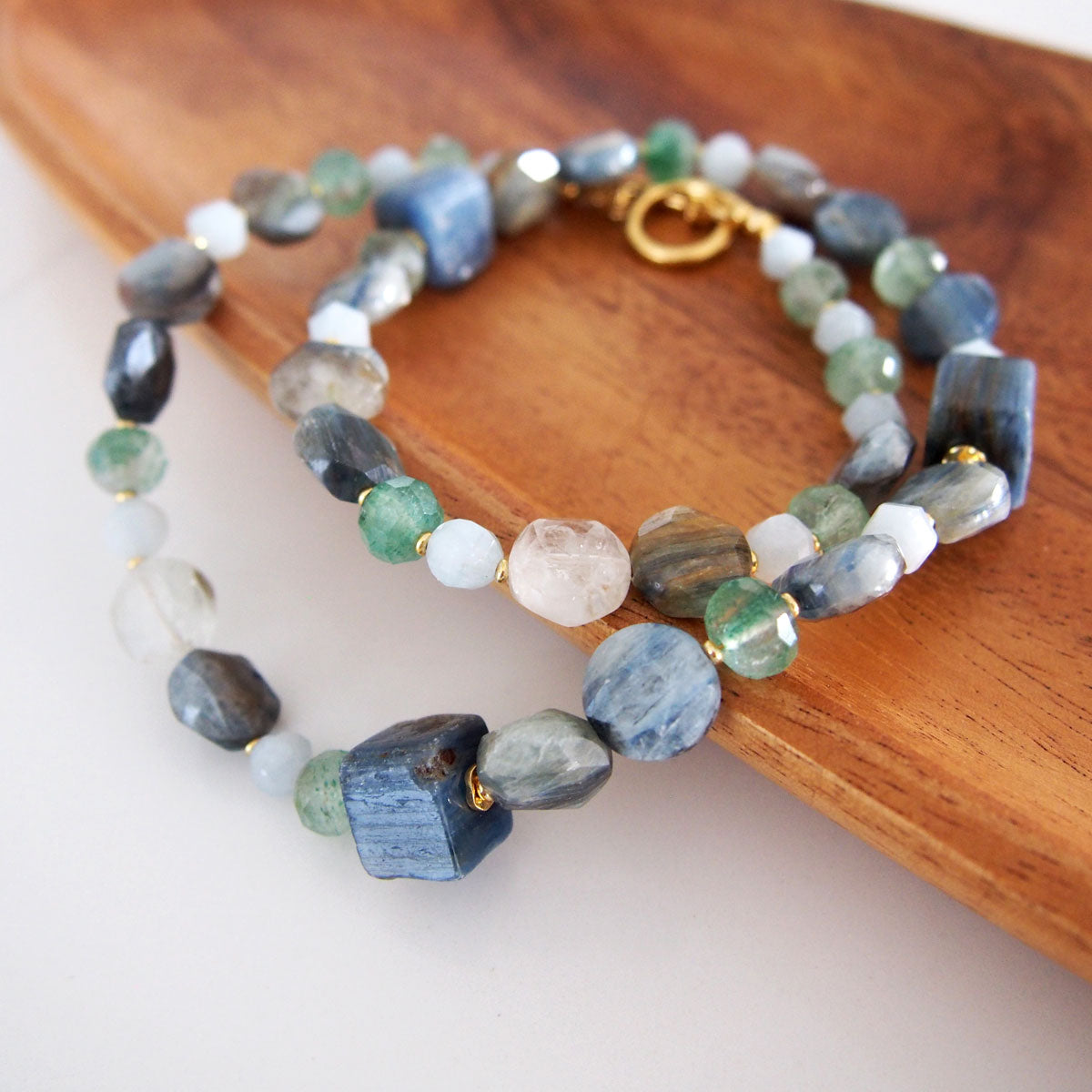 Kyanite, Aventurine, Beryl Necklace- Coastline
