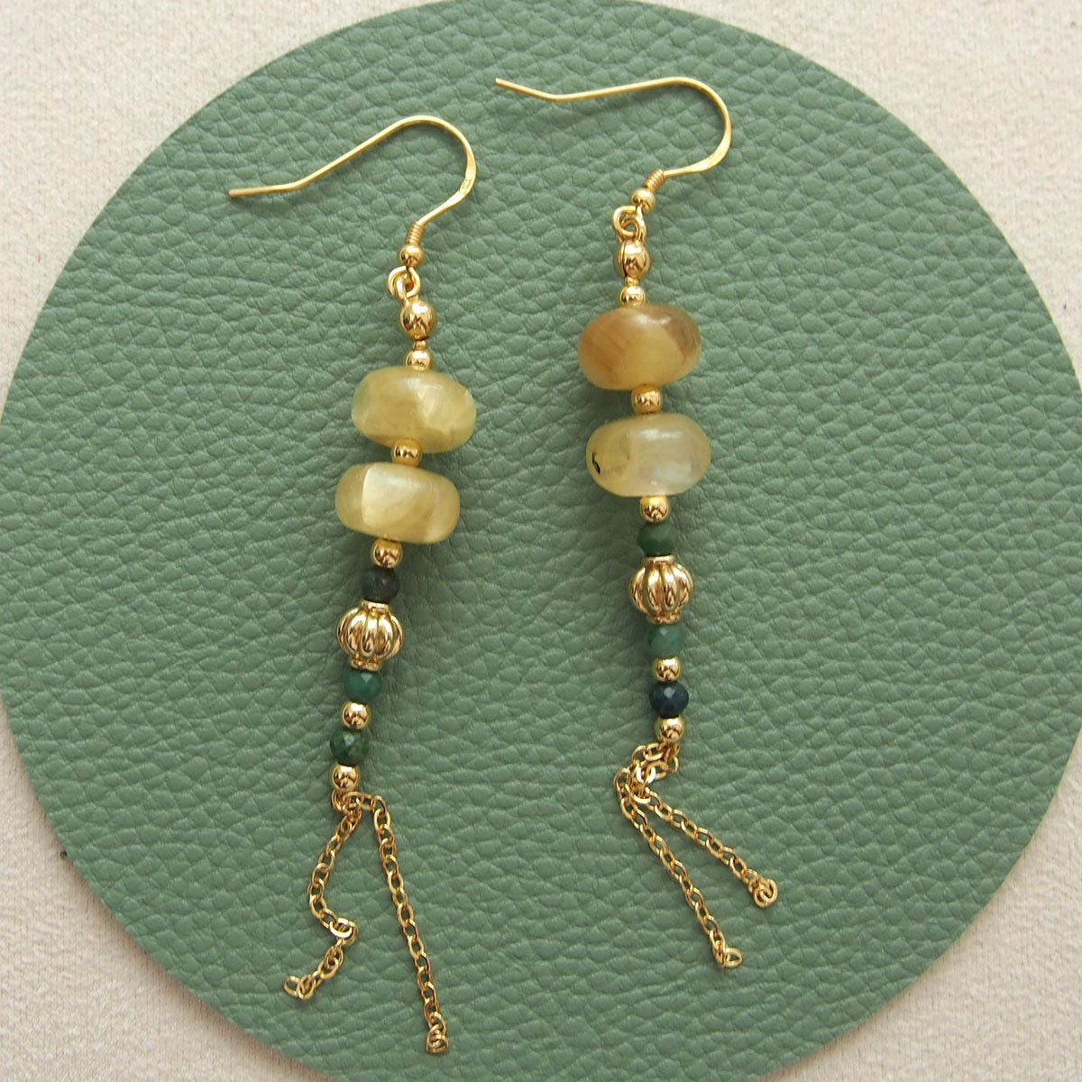 Lepidolite, Transvaal Jade Earrings- Vitality