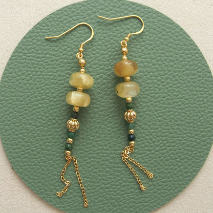Lepidolite, Transvaal Jade Earrings- Vitality
