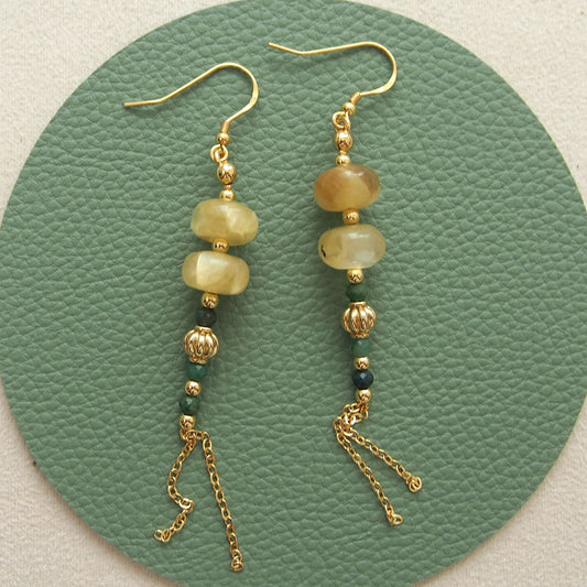 Lepidolite, Transvaal Jade Earrings- Vitality
