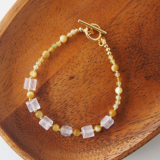 Rose Quartz, Tiger’s eye, Common Opal Bracelet- Energy