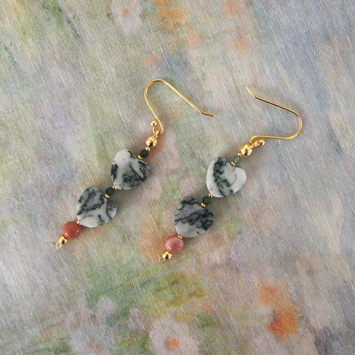 Dendrite, Alxa Agate, Agate Earrings- Mementos