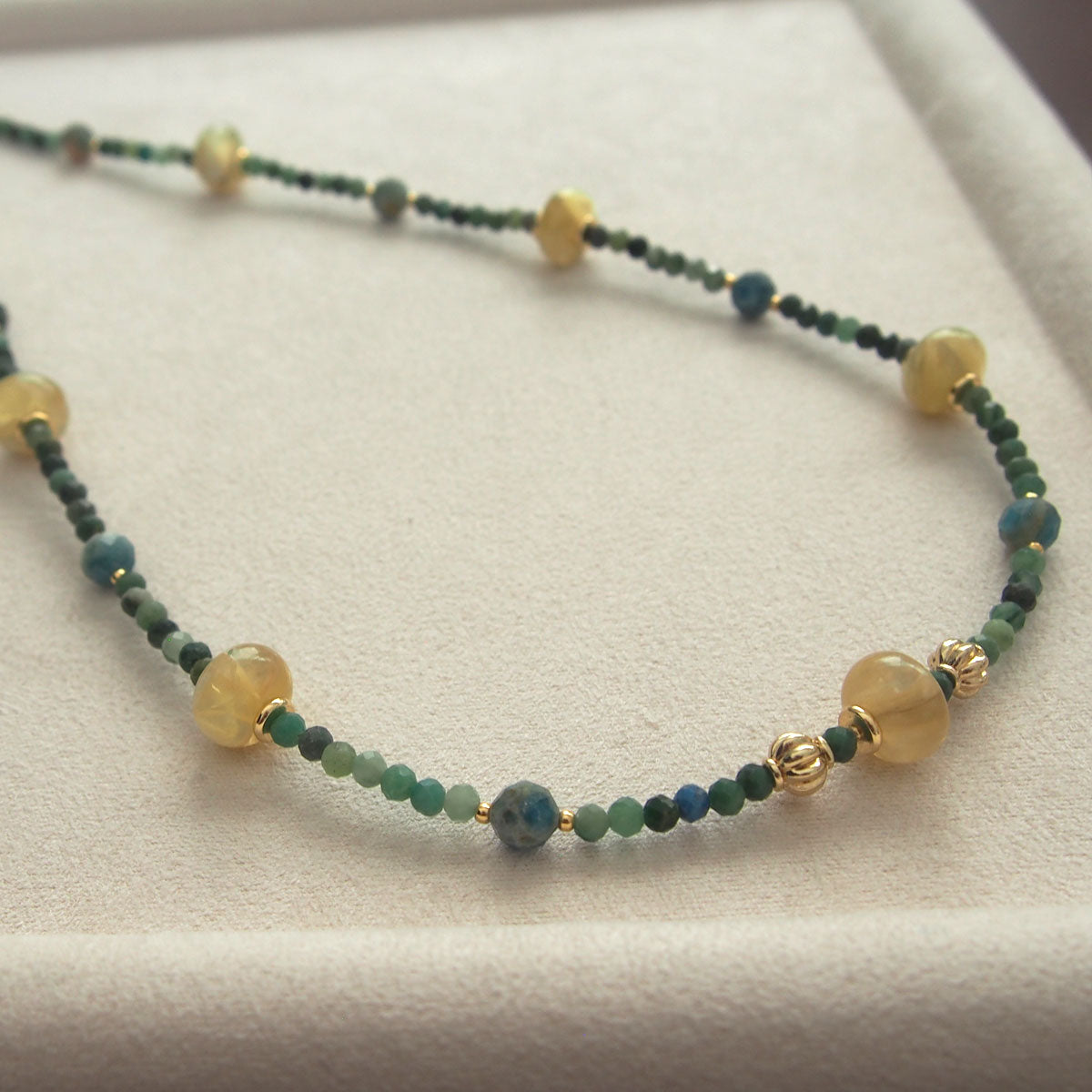 Lepidolite,  Apatite, Transvaal Jade Necklace- Vitality