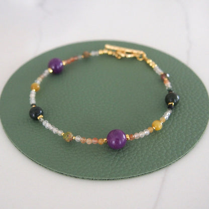 Phosphosiderite, Alxa Agate, Unakite, Tiger’s eye Bracelete- Completeness