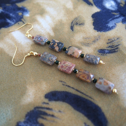 Leopardite, Goldstone Earring- Equanimity