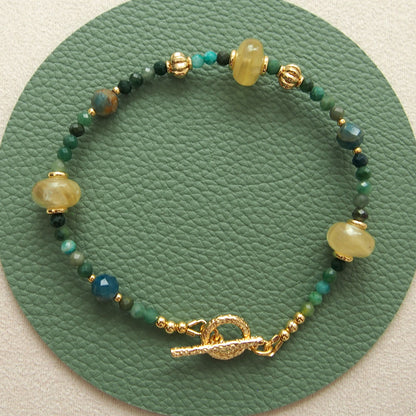 Lepidolite,  Apatite, Transvaal Jade Bracelet- Vitality