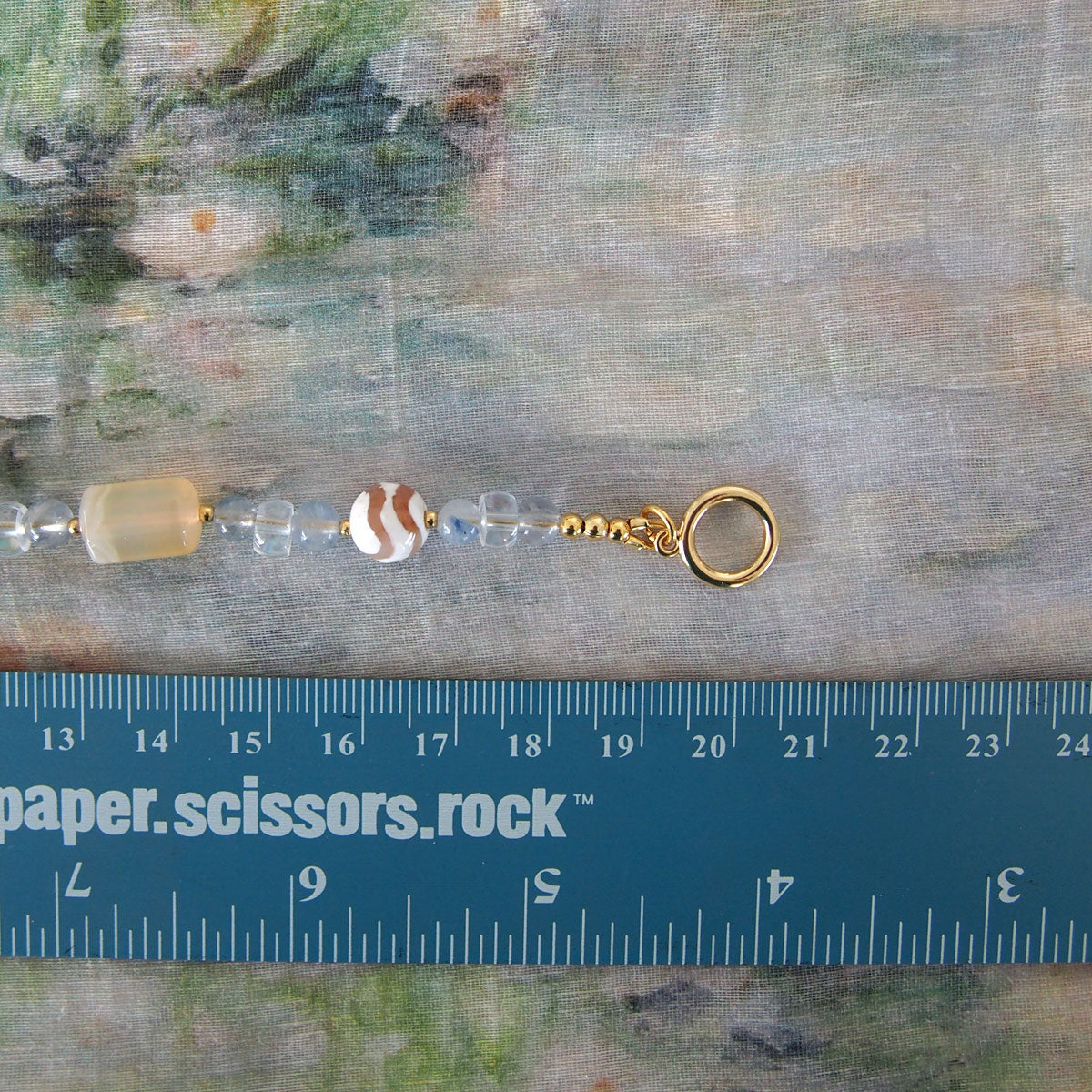 Agate, Rock Crystal, Dumortierite Quartz Bracelet- Source