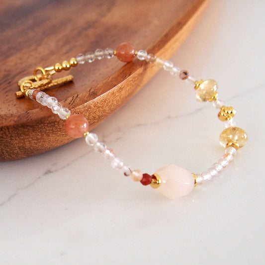Aventurine, Citrine, Sunstone Bracelet- Sunset