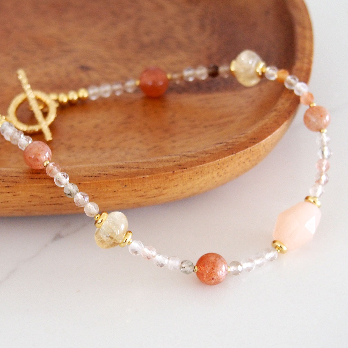 Aventurine, Citrine, Sunstone Bracelet- Sunset