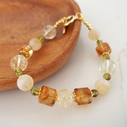 Citrine, Garnet(Green) Bracelet-Vitality