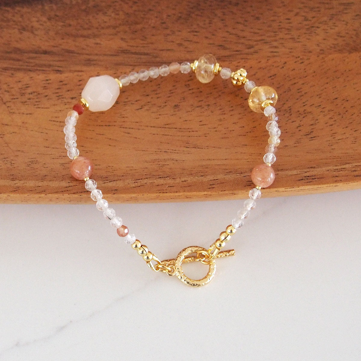 Aventurine, Citrine, Sunstone Bracelet- Sunset