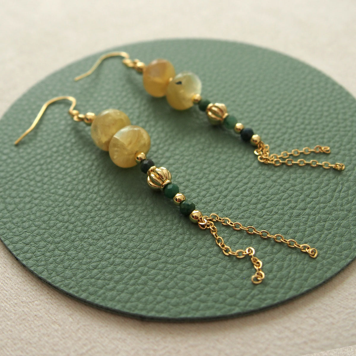 Lepidolite, Transvaal Jade Earrings- Vitality
