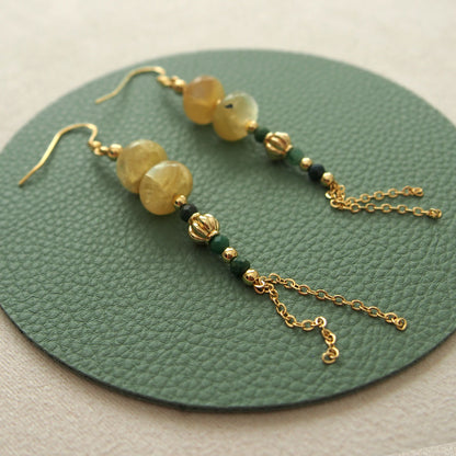 Lepidolite, Transvaal Jade Earrings- Vitality