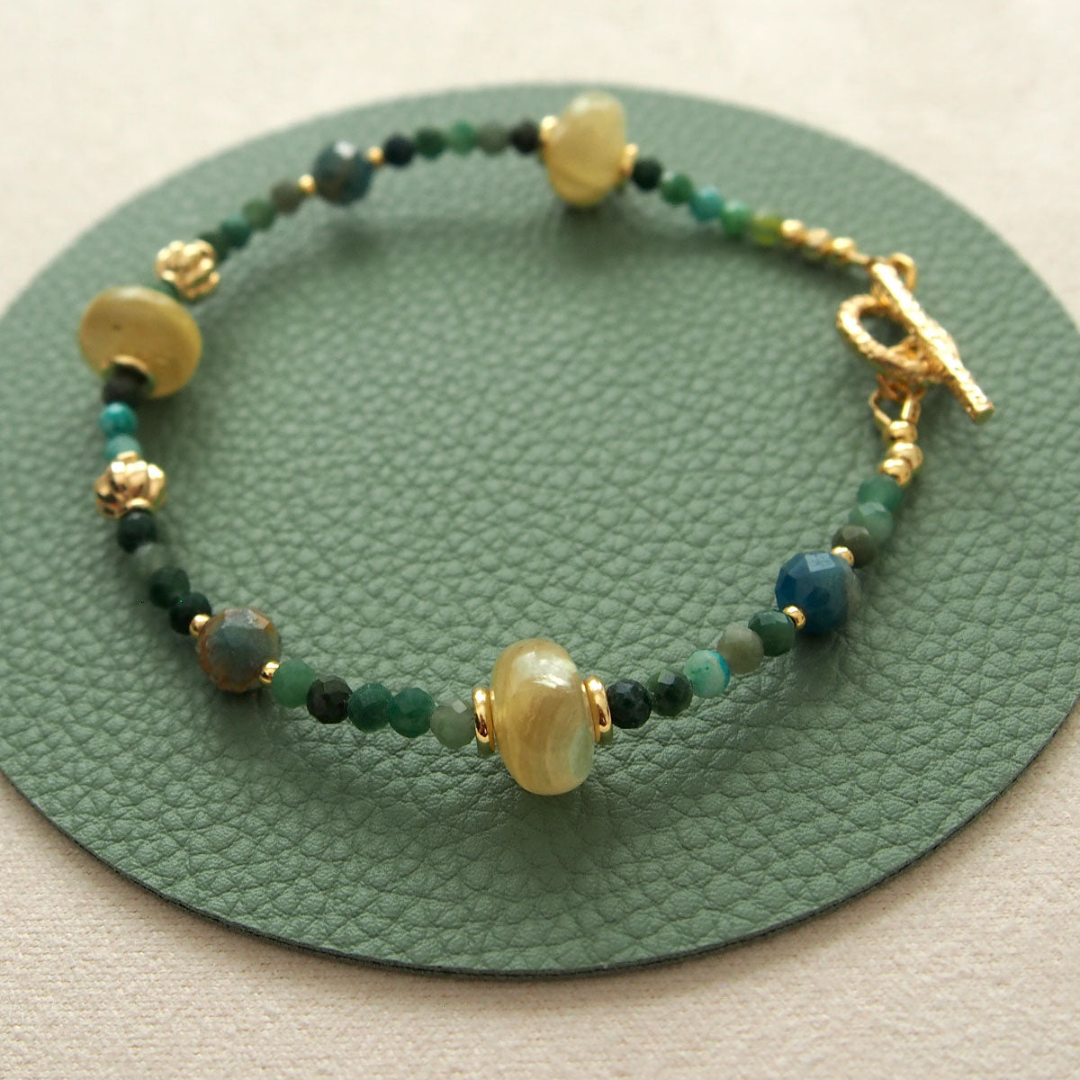 Lepidolite,  Apatite, Transvaal Jade Bracelet- Vitality