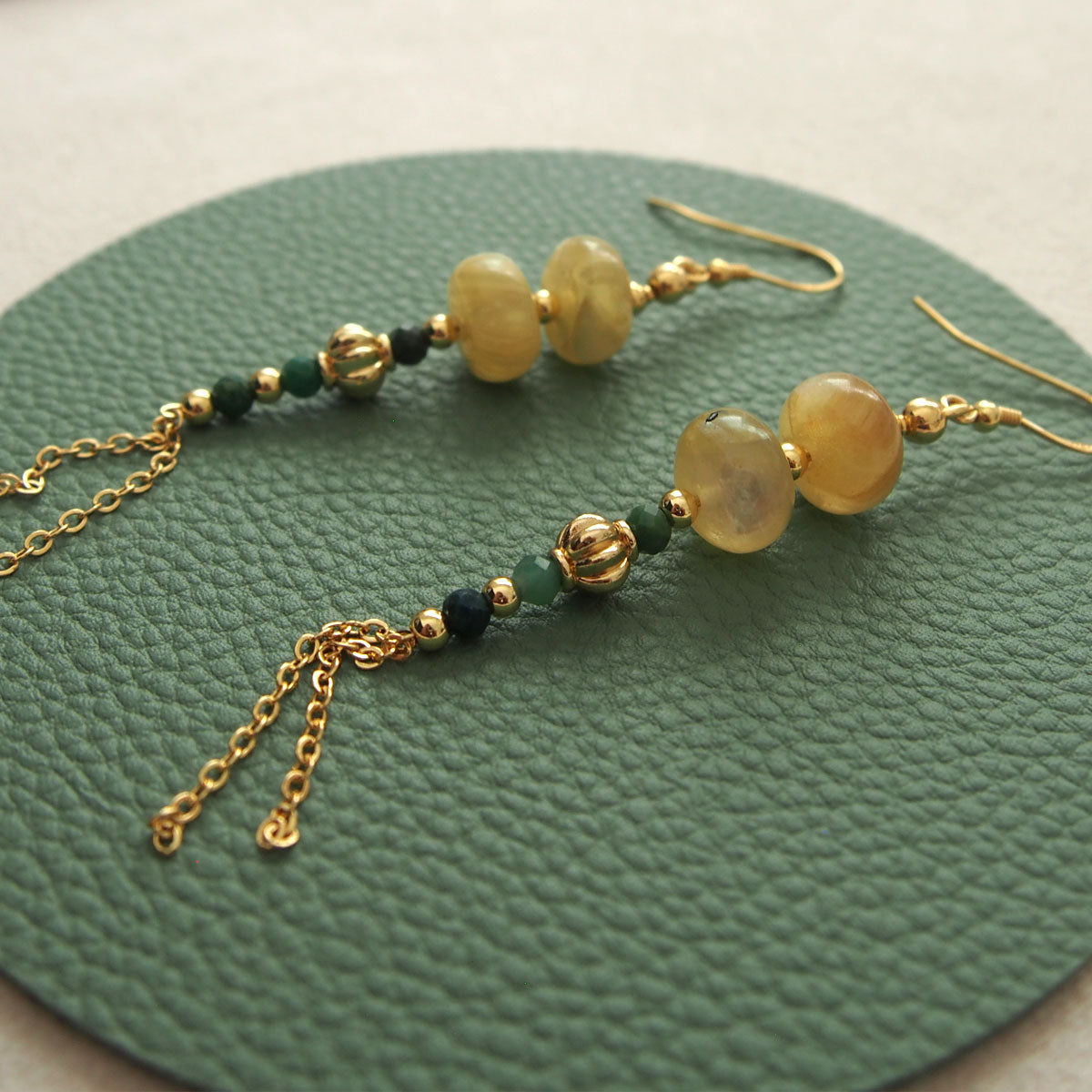 Lepidolite, Transvaal Jade Earrings- Vitality