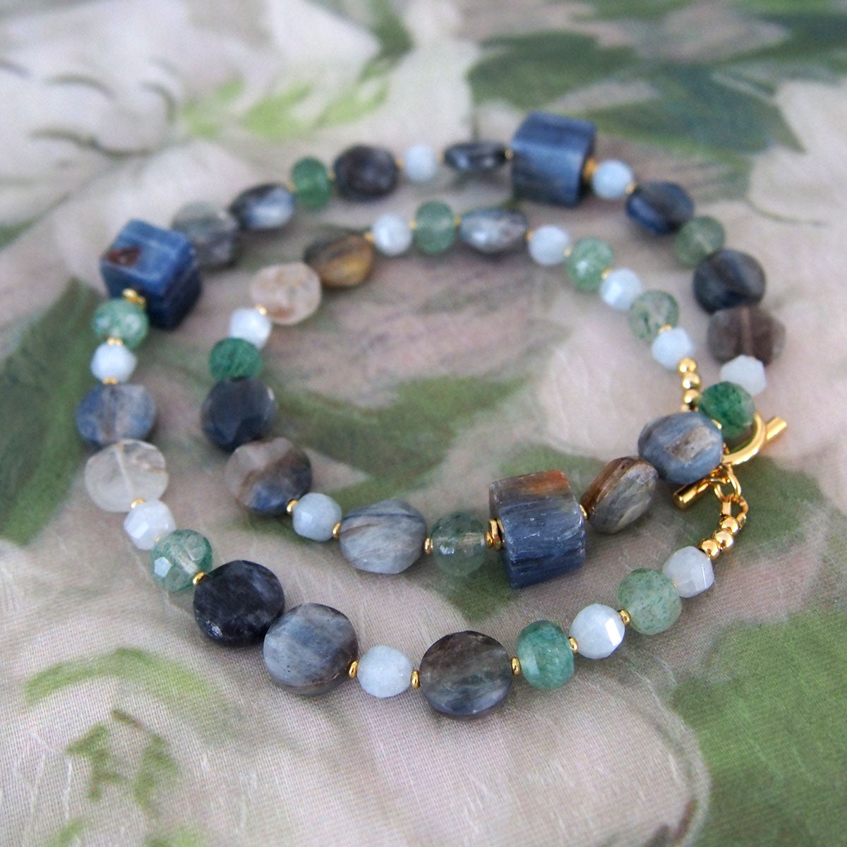 Kyanite, Aventurine, Beryl Necklace- Coastline