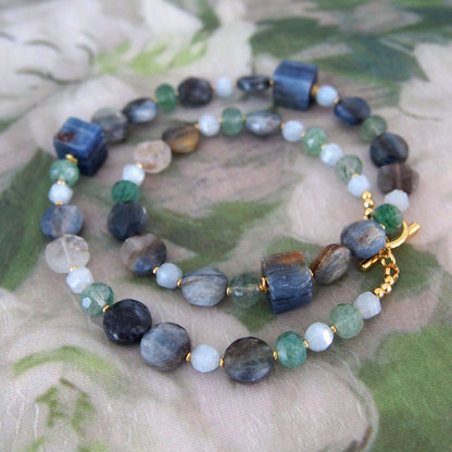 Kyanite, Aventurine, Beryl Necklace- Coastline
