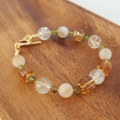 Citrine, Garnet(Green) Bracelet-Vitality