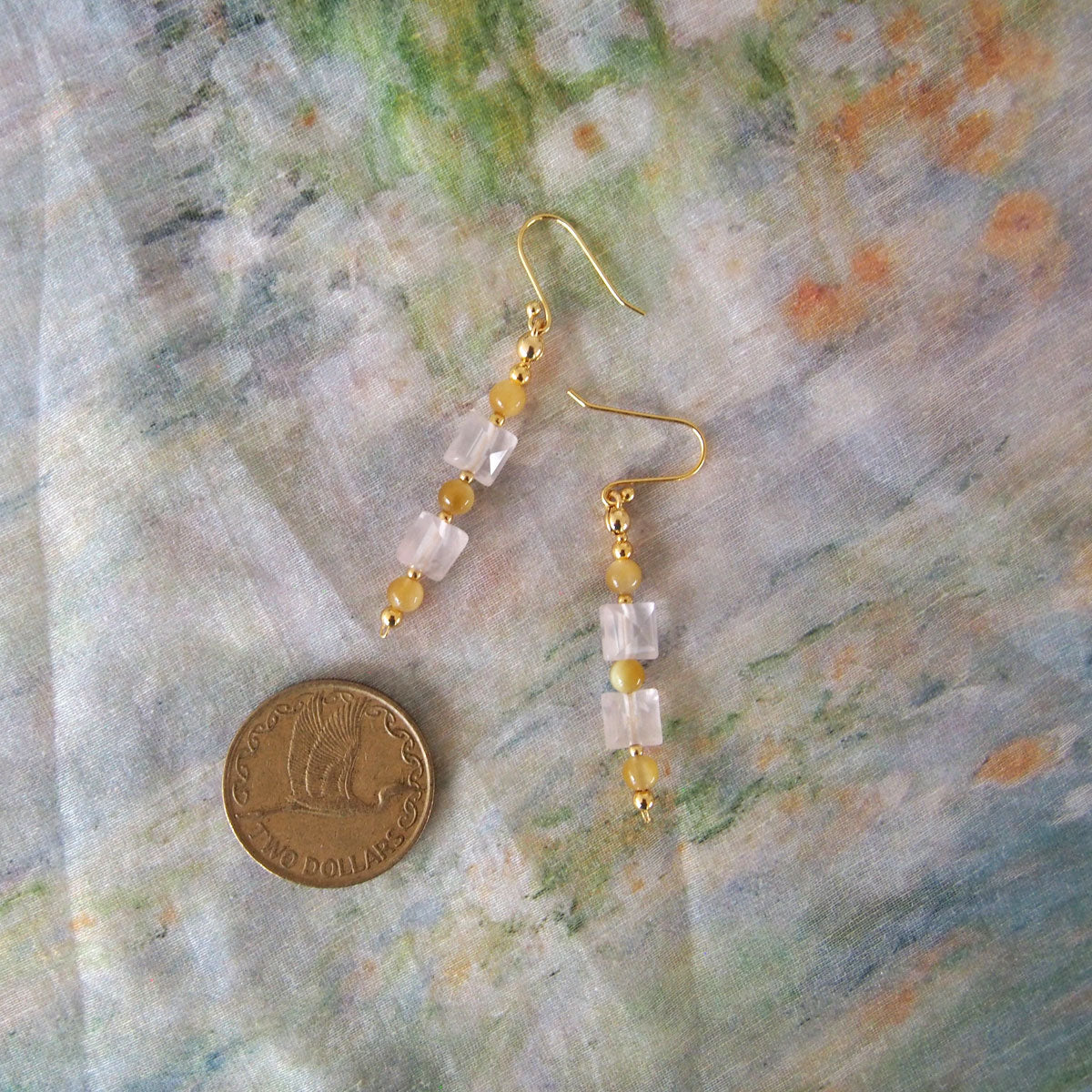Rose Quartz, Tiger’s eye Earrings- Energy