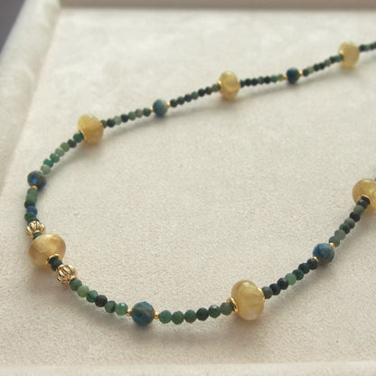 Lepidolite,  Apatite, Transvaal Jade Necklace- Vitality