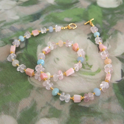Rose Quartz, Common Opal(pink), Beryl Necklace- Awaiting